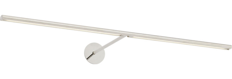 Plural Dome Picture Light, Polished Nickel, 0.5" H x 30" W x 8.9" D, 20.8