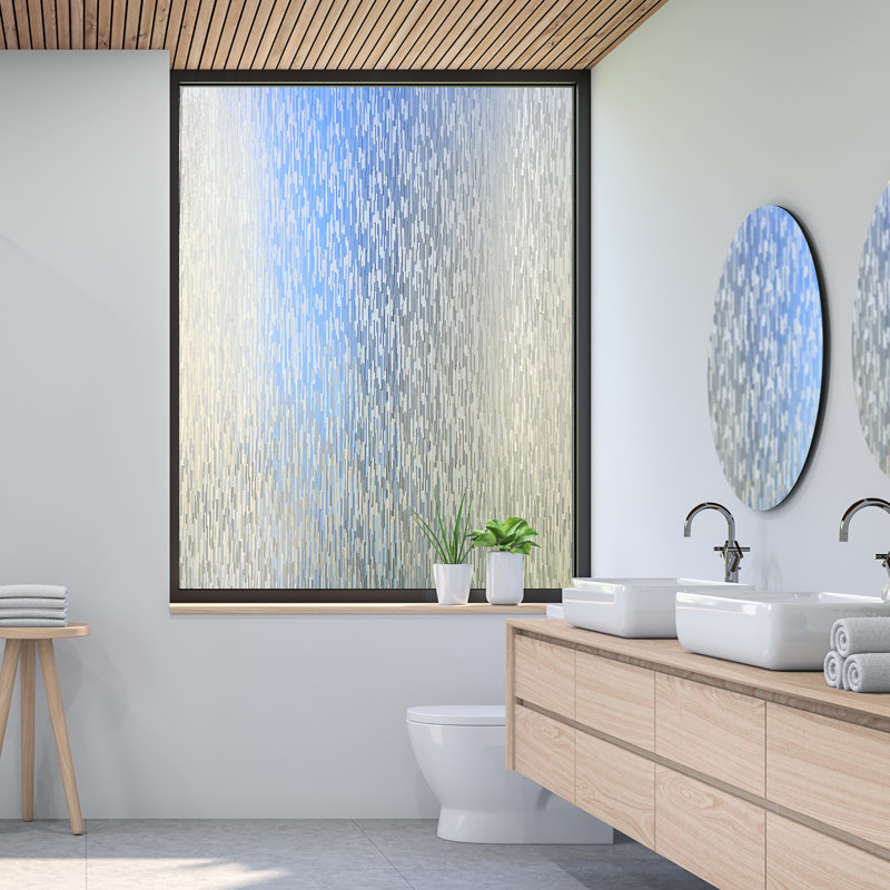 Adhésif décoratif fenêtre à motif géométrique, H 35,4 po x l 78 po
