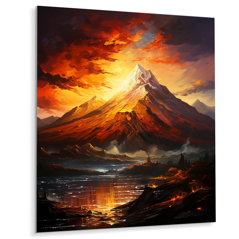 «Volcano Volcanic Crust I» sur métal, H 40 po x l 30 po