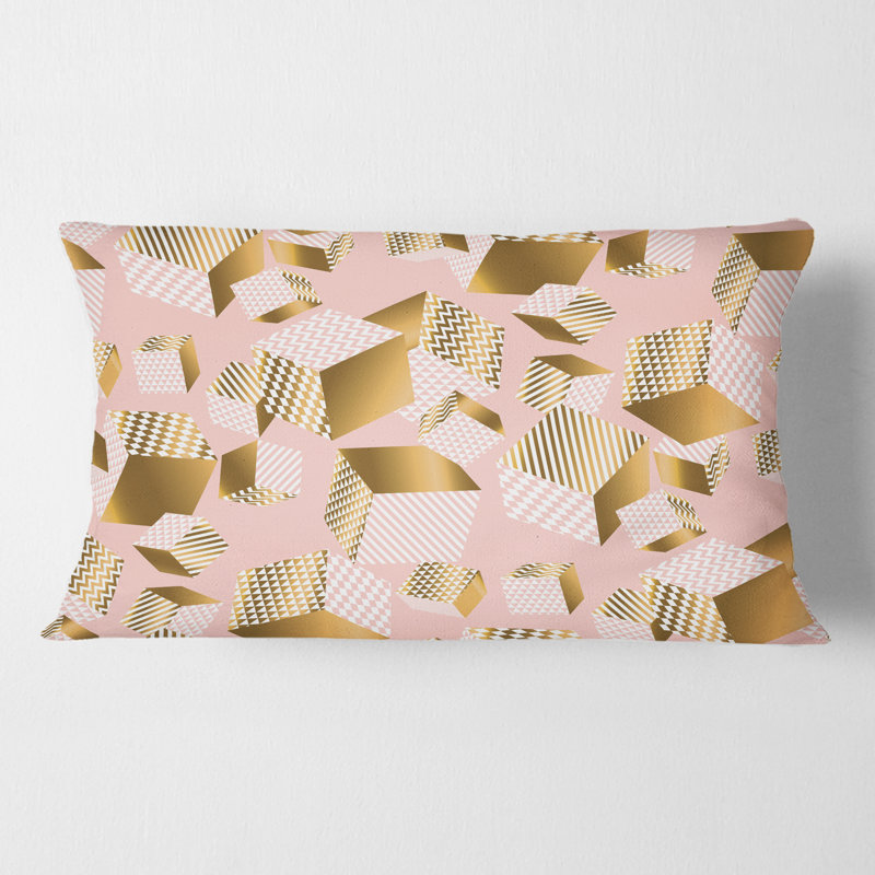Coussin doré et rose II - Mid-Century Modern