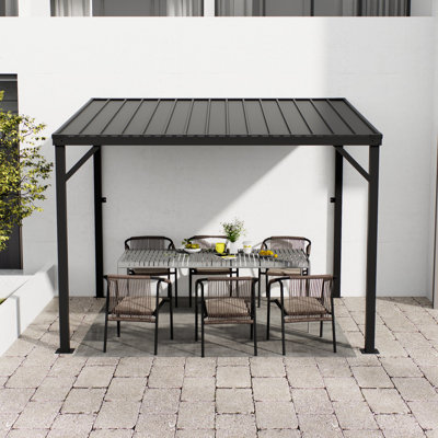8 Ft X 10 Ft Metal Pergola With Canopy
