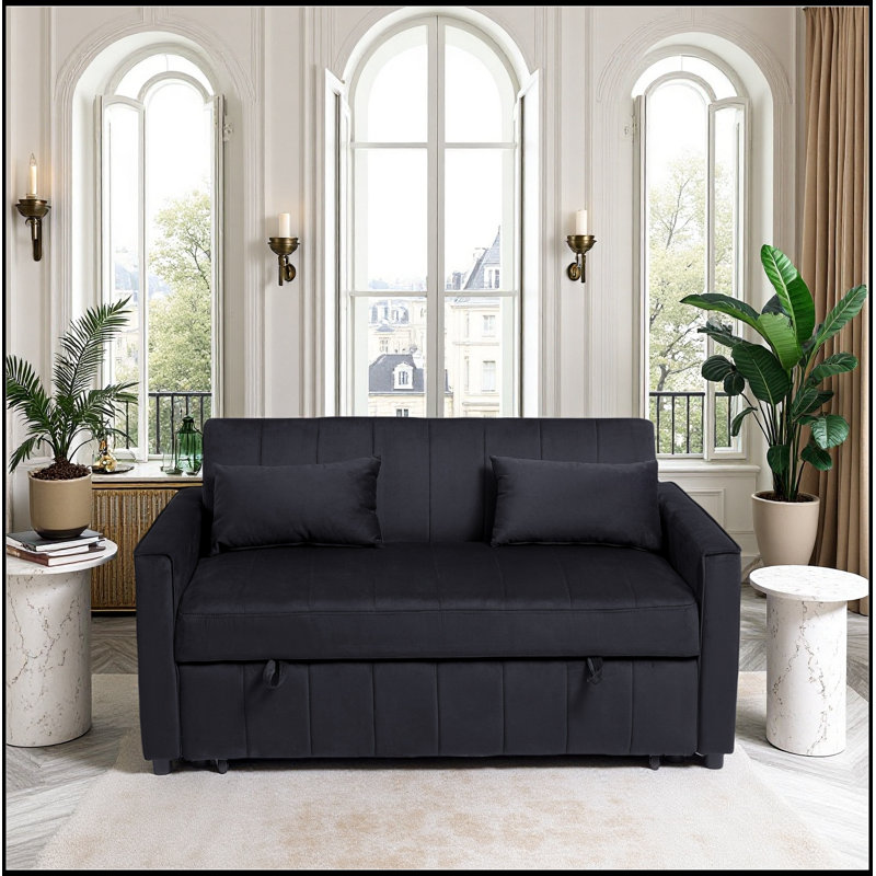 Canapé-lit coulissant polyvalent avec dossier réglable et mousse haute densité pour plus de confort et d'espace