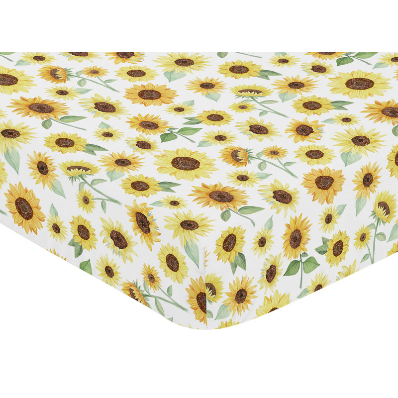 Drap-housse pour lit de bébé tournesol