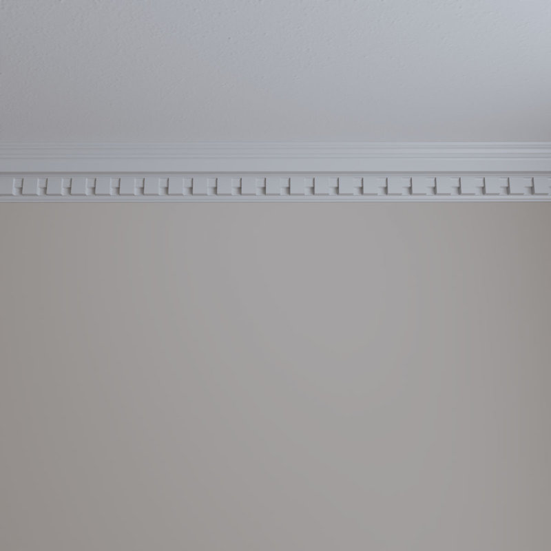 White Urethane Dentil Crown Moulding 94.5" Length