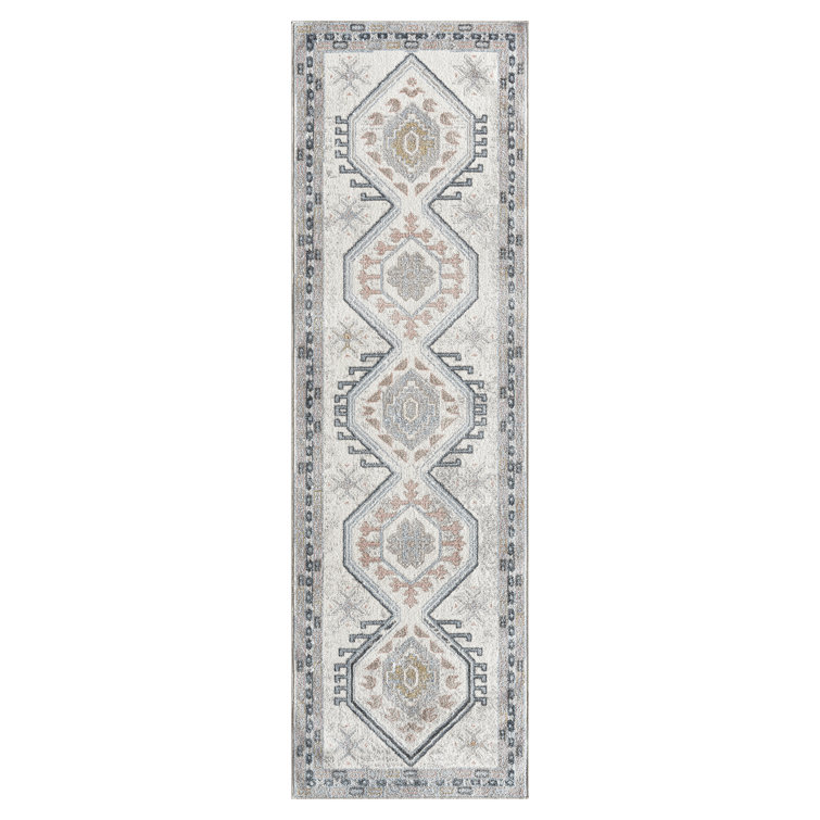 Onnika Moroccan Machine Washable Area Rug in Light Blue/Blue