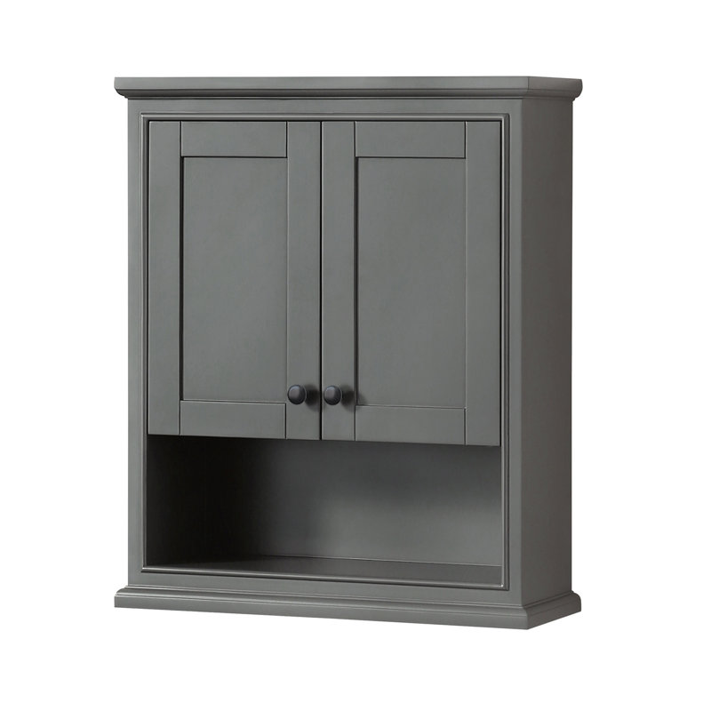 Deborah Bathroom Storage, Dark Gray/Matte Black Trim
