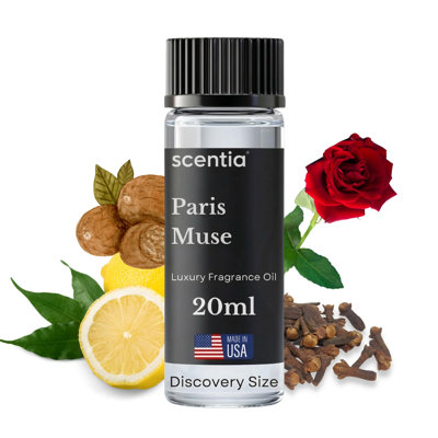 Scentia Paris Muse Aromatherapy Oil for Diffuser – Hotel Scent Inspired by Hotel Costes Paris – 20 mL – Rose, Sandalwood & Clove Natural Fragrance Oil for Waterless & Cold Air Diffusers, Made in USA