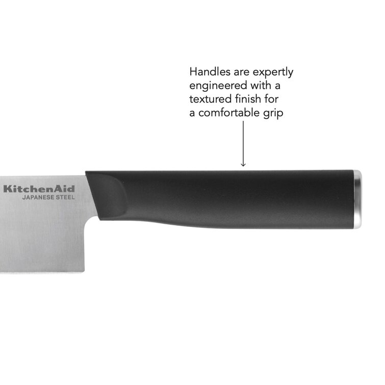 12-Piece KitchenAid Classic Japanese Steel Knife Block Set w/ Built-in Knife  Sharpener (Black, White) $39 + Free Shipping