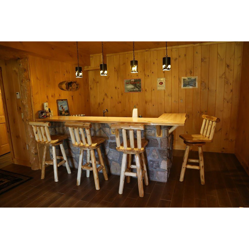 Karina Swivel Solid Wood Counter Stool, Bar Stool (30" Seat Height)