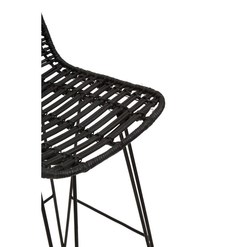 Counter Stool with Metal Frame, Black