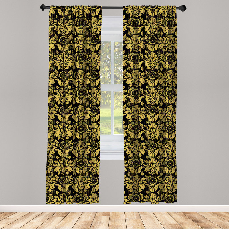 Damask Semi-Sheer Rod Pocket Sliding Panel, 28" x 84"