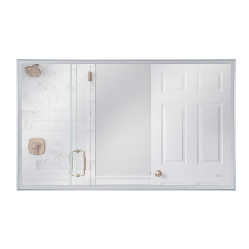 Framed,LED Mirror, Brushed Polished Nickel