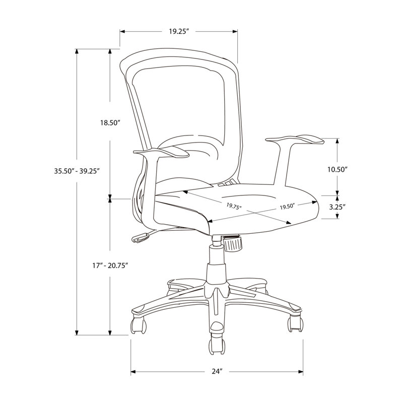 Chaise de bureau, hauteur réglable, pivotant, ergonomique, accoudoirs, bureau d'ordinateur, travail, contemporain, moderne