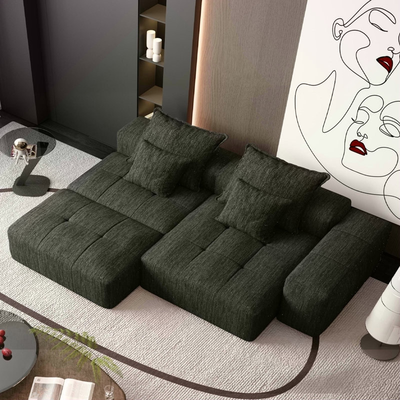 Canapé modulaire surdimensionné Modern, Noir
