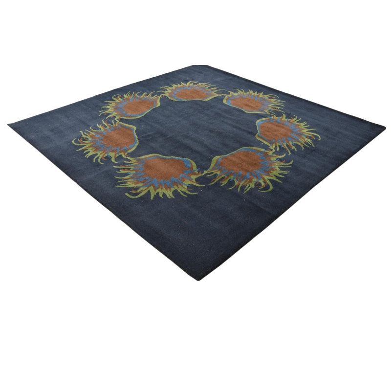 Tapis carré bleu marine Myrick
