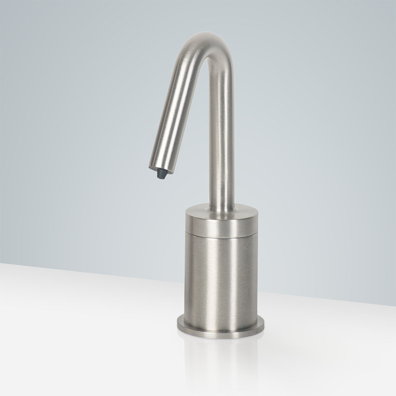 Distributeur de savon sans contact en chrome brossé Milan pour salle de bain moderne et hygiénique