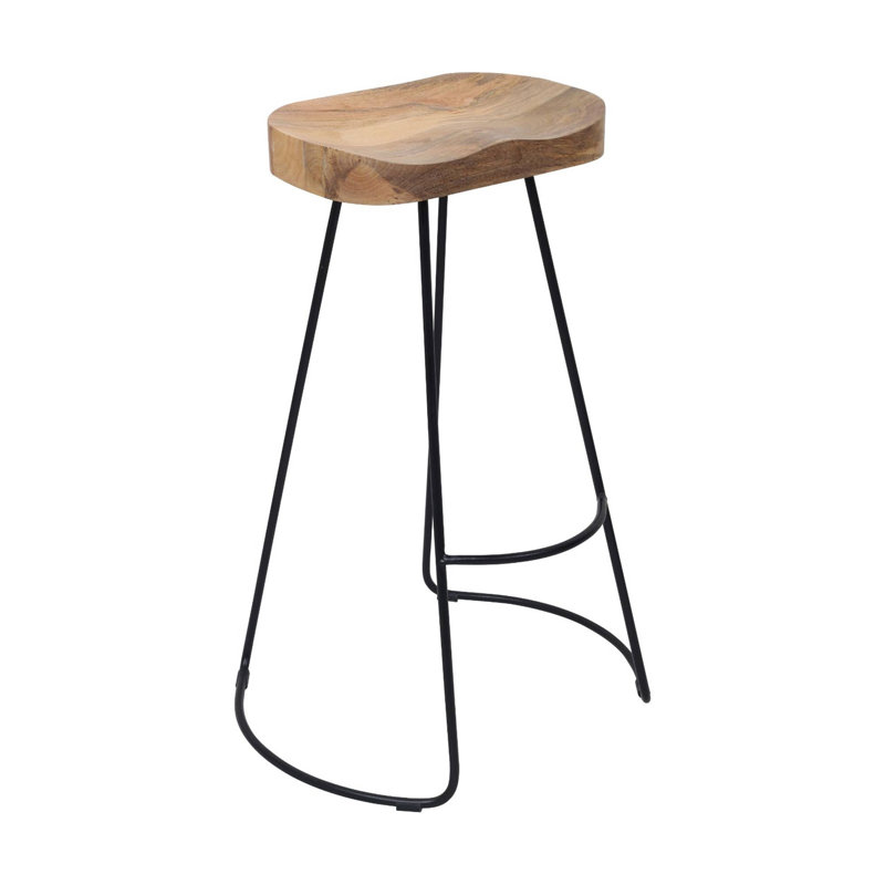 Élégant tabouret de bar de 30 pouces avec siège de selle et base en métal durable, parfait pour les intérieurs modernes et industriels.