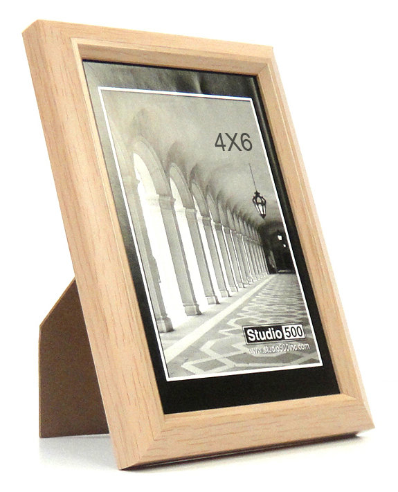 Beveled Picture Frame, 4" x 6", Natural