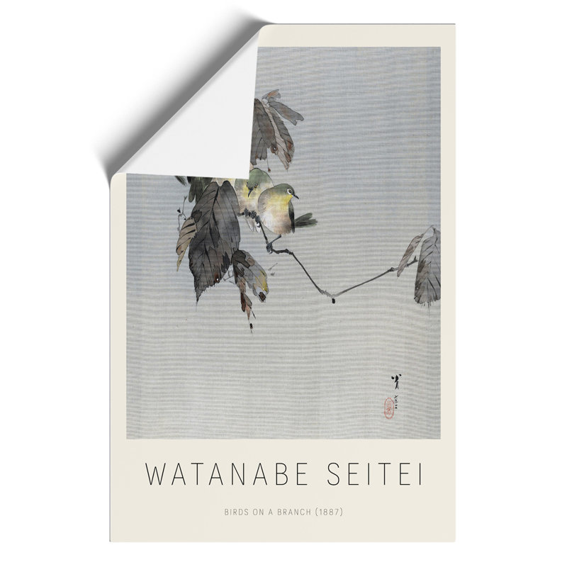 Birds on a Branch Print by Watanabe Seitei - Frameless Print, 59cm H x 42cm W x 0.1cm D