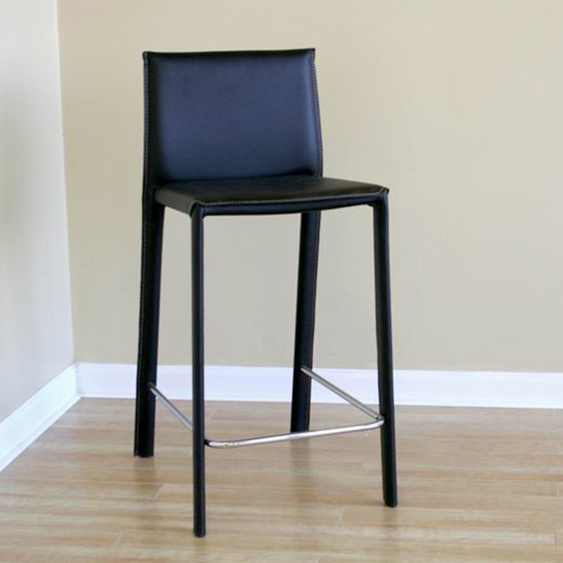 Tabouret de comptoir Athenian avec structure en métal, H 35,43 po x l 17,32 po x P 22,44 po, Marine