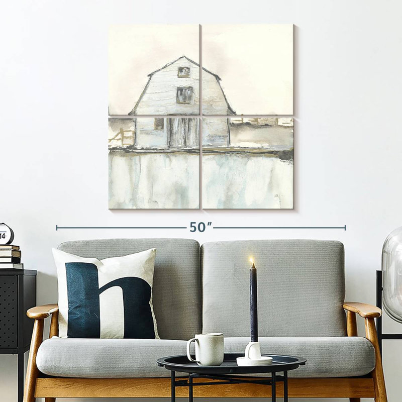 Lilie Rural White Barn III, 32" H x 32" W
