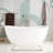 Winifred 71" Solid Surface Soaking Freestanding Tub with Integrated Drain and Overflow