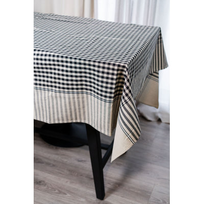 Gingham Check Tablecloth in 100 Percent Pure Cotton for Elegant Dining