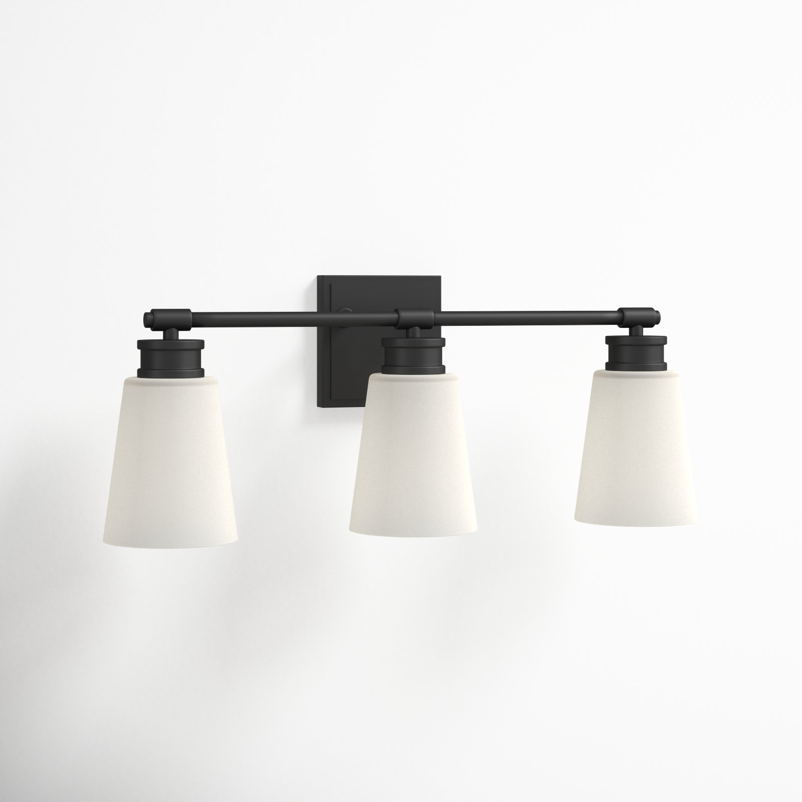 Libre 3 Light Frosted Dimmable Vanity Light, Matte Black