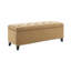 Repose-pieds de rangement 47,5 po, banc de rangement avec charnière de sécurité, repose-pieds capitonné en lin pour le salon, le vestibule, le couloir, le repose-pieds, soutien 500 lb - brun-1010625808