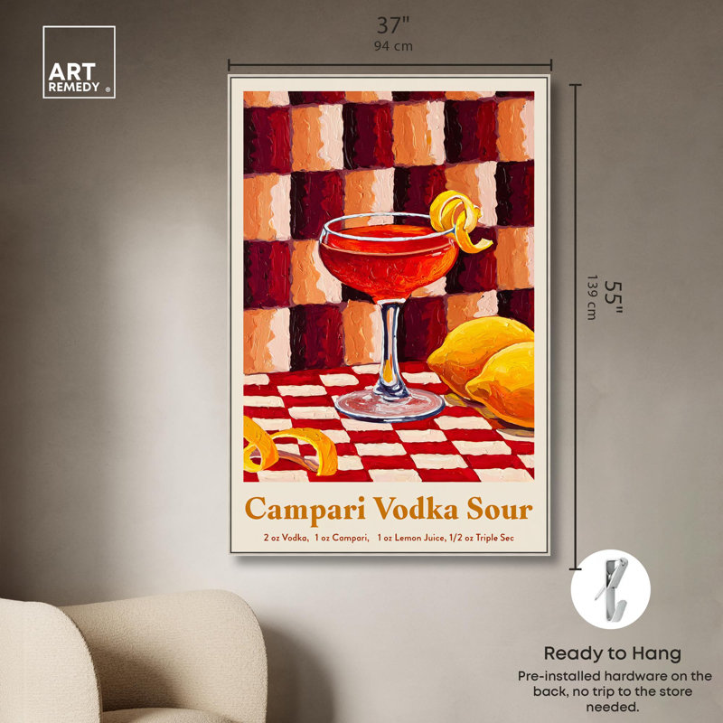 «Zesty Elixir», reproduction d'art sur toile par Art Remedy, H 55 po x l 37 po, Cadre argenté