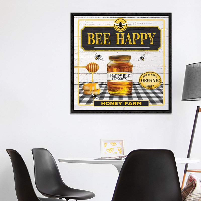 Honey by Mollie B. - Print on Canvas, 93.98cm H x 93.98cm W x 3.81cm D, Black Floater Framed