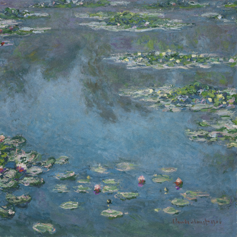 "Nymphéas", reproduction sur toile tendue, H 24 po x l 24 po