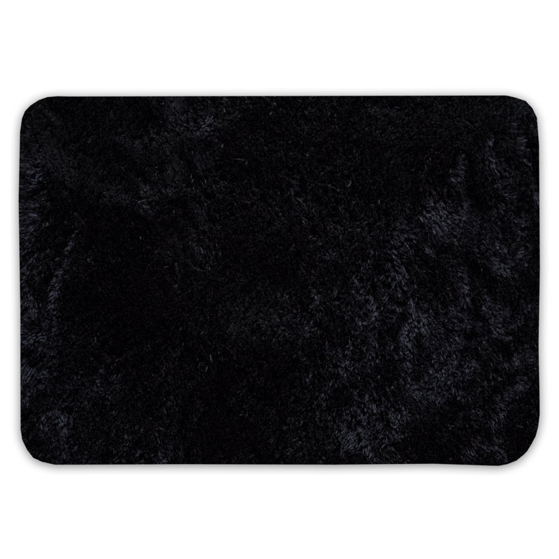 Herrmann Non-Slip Bath Rug, 17" W x 24" L, Black