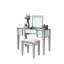 Silver 1Pc Vanity And Stool , Transitional Aspect Concept, 3 Drawers For Storage, 5Mm Central Mirror, Solid Wood Bedroom Selection Concept W/ In Style, Framework Scheme, Color Scheme
