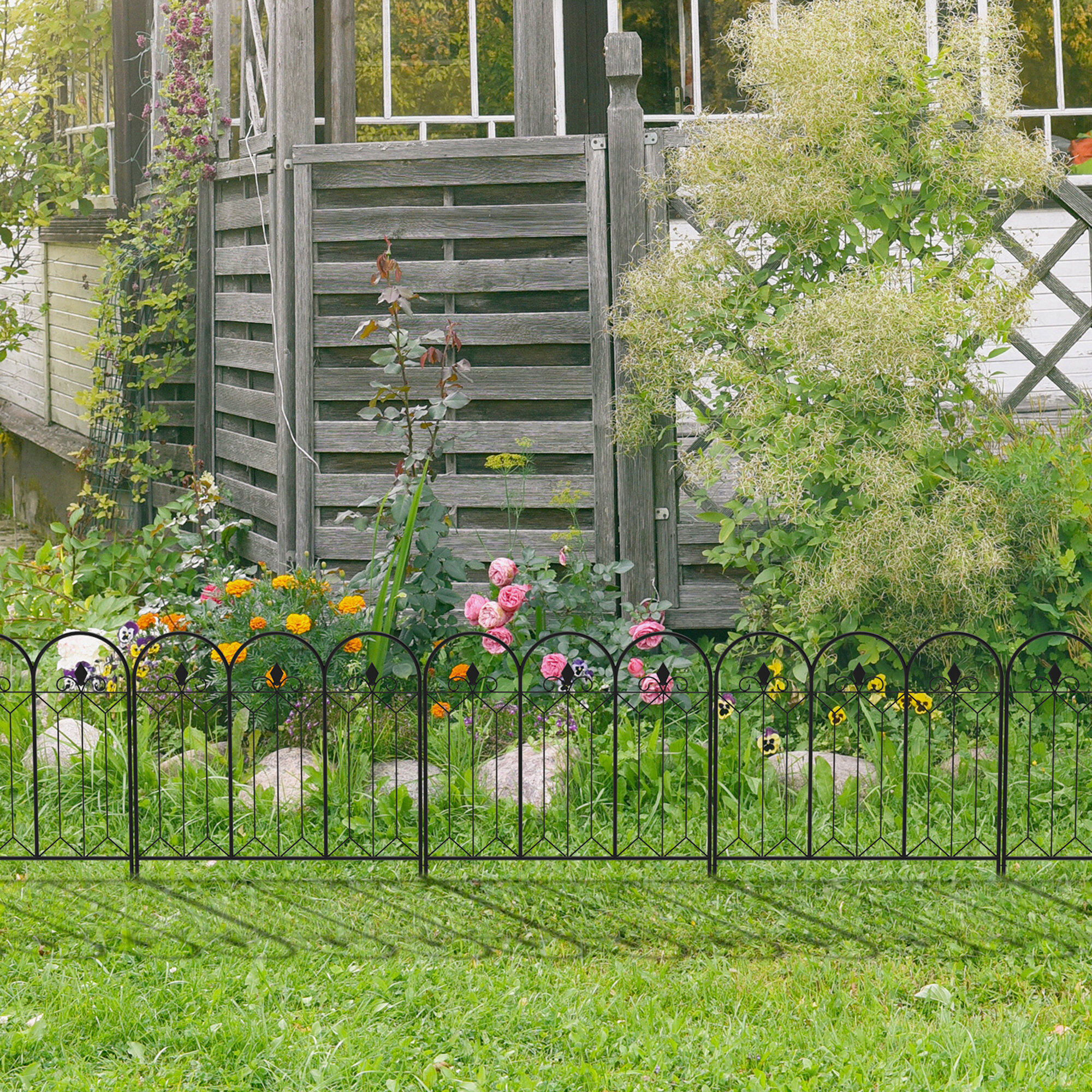 Zippity Outdoor Products 39in Tall Garden Metal Dog Fence Panels (5 Panels)  & Reviews