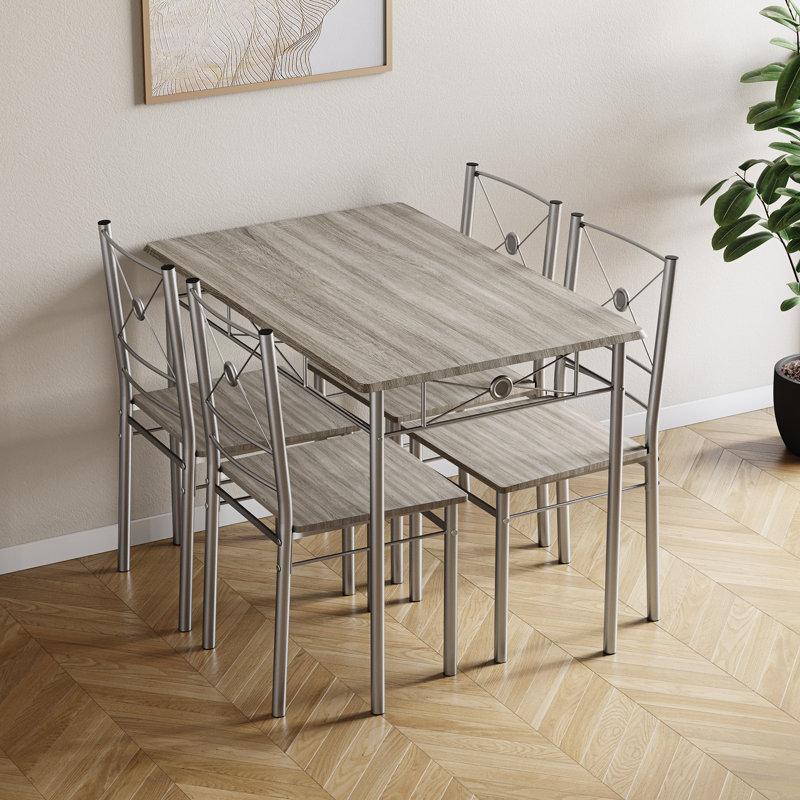 Adalat 4 - Person Dining Set, Oak, Oak