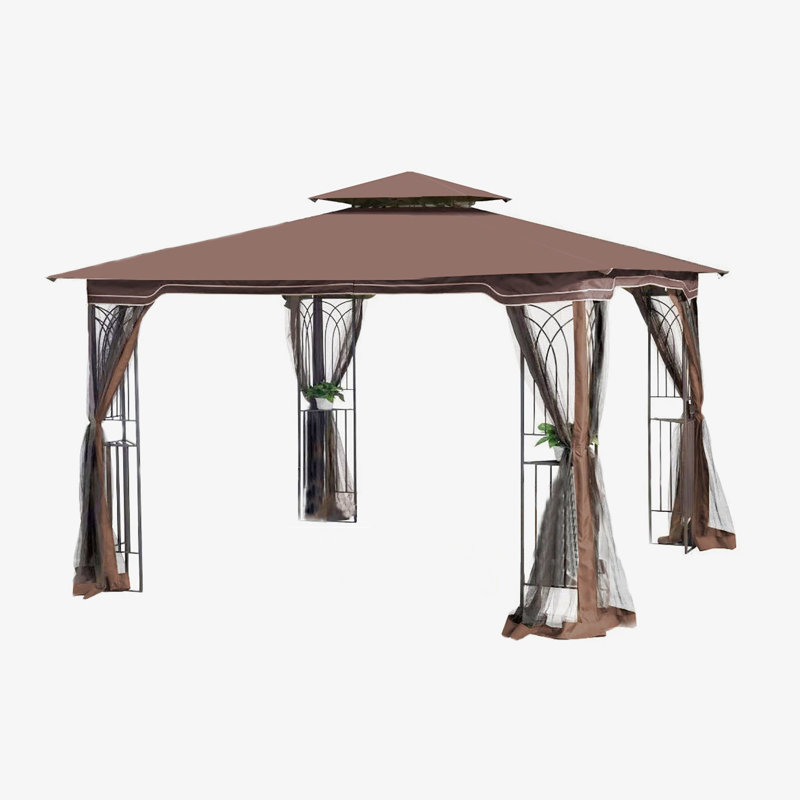 Tente d'auvent de jardin 10x10 avec double toit ventilé et moustiquaire