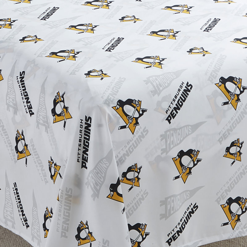 NHL Bed Sheet Sets By Sweet Home Collection, Pittsburgh Penguins - Twin, Twin Sheet Set with 1 Pillowcase