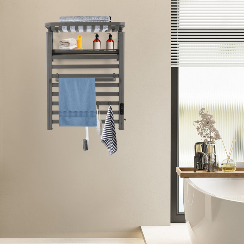 Porte-serviettes chauffant, chauffe-serviettes électrique, chauffe-serviettes électrique, Gris