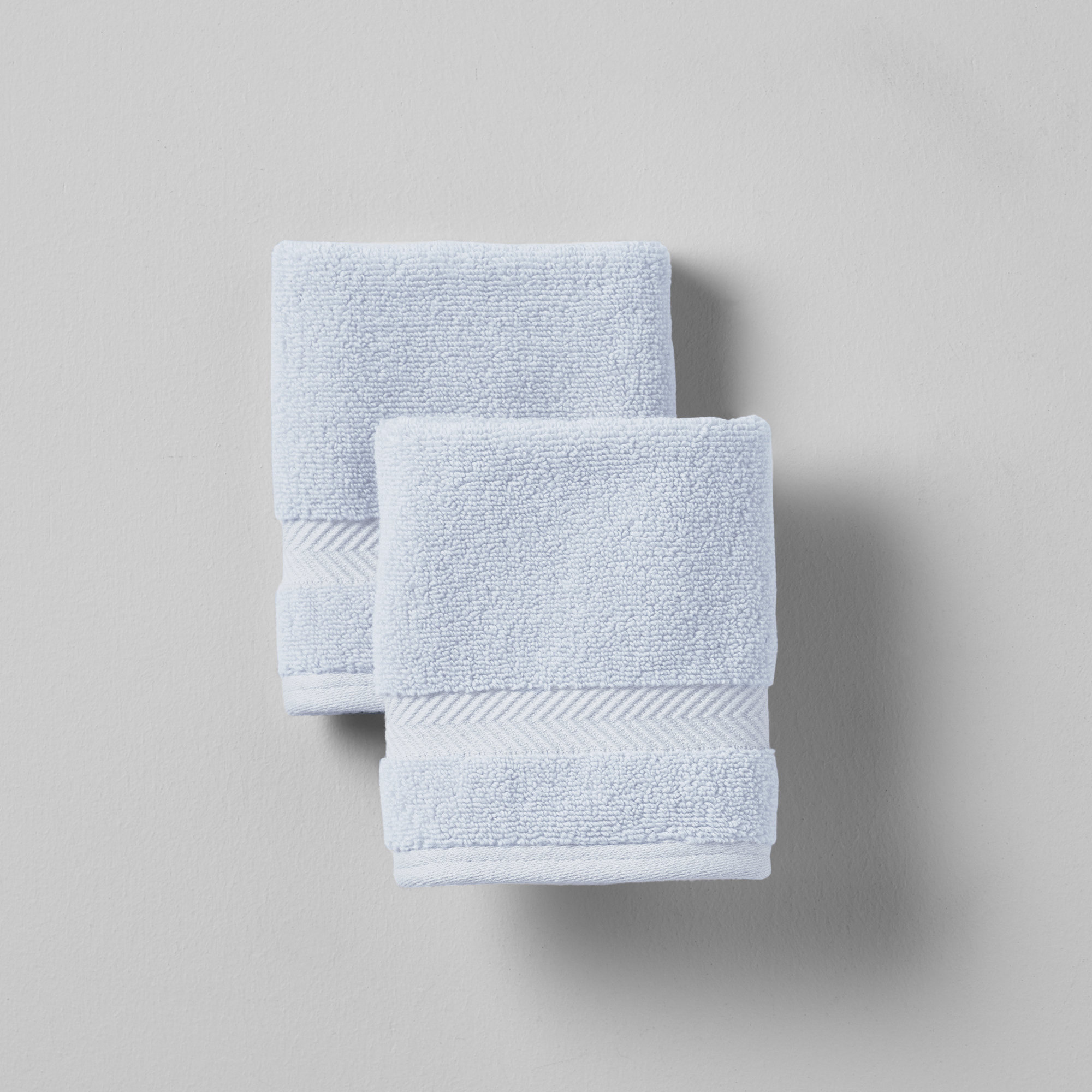 Rane Plush Cotton Washcloth, Pale Blue
