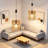 Battery Operated Chandelier, Hanging Rattan Pendant Light With Timer, 4X AA Battery Powered Warm White Bulb, IP44 Waterproof For Gazebo Pergola Patio Porch Outdoor Indoor Boho Decor