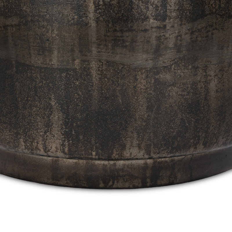 Andreoni Abney Outdoor End Table, Distressed Bronze