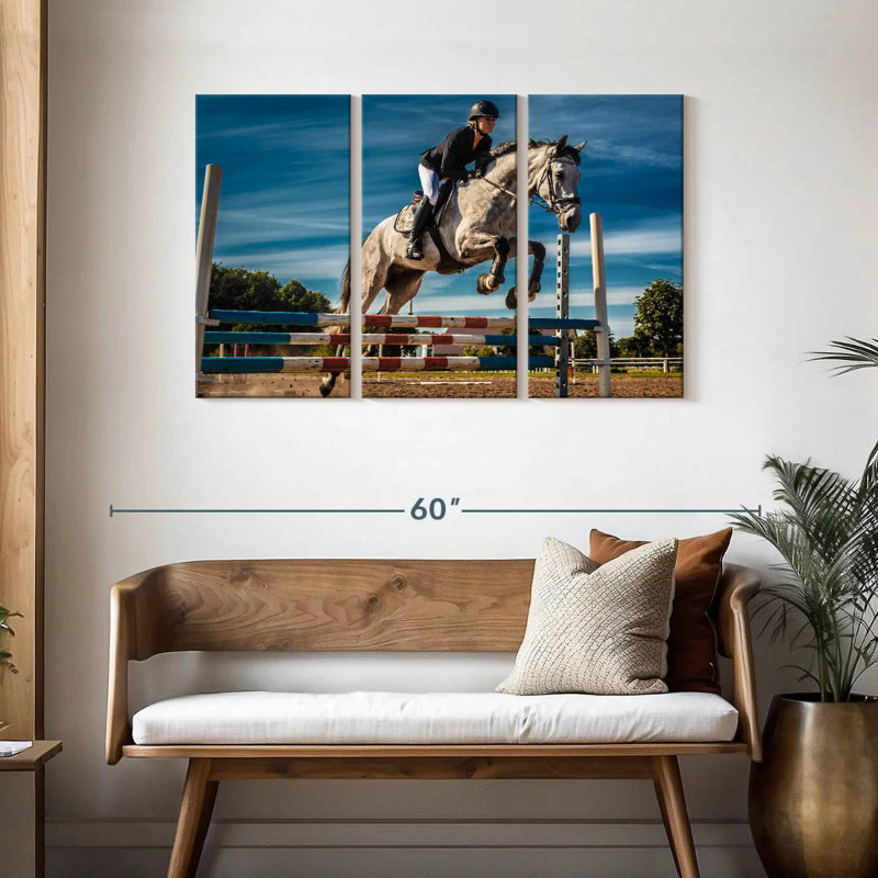Sireci Equestrian In Action, 28" H x 45" W