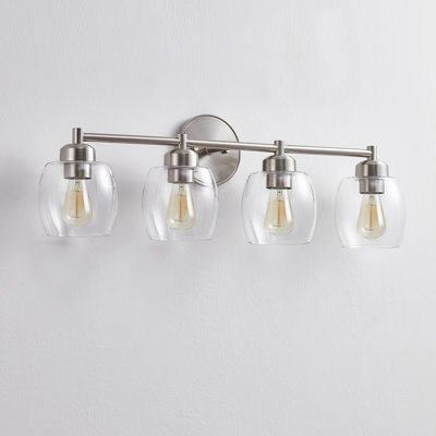 Dimmable Bathroom Vanity Light with Glass Shade
