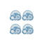 Coralina Blue Porcelain Dinnerware Set - Service for 4