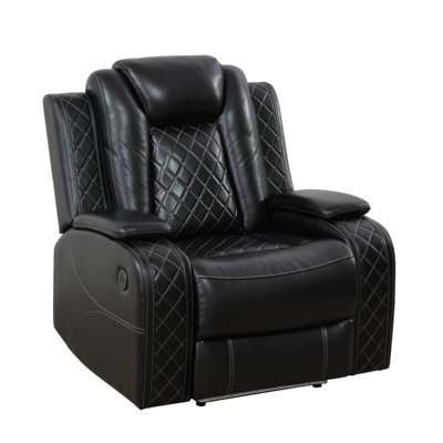 Fauteuil inclinable modulaire en cuir noir