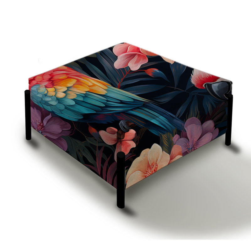 Parrot Haven - motif tropical - grand repose-pieds carré tropical