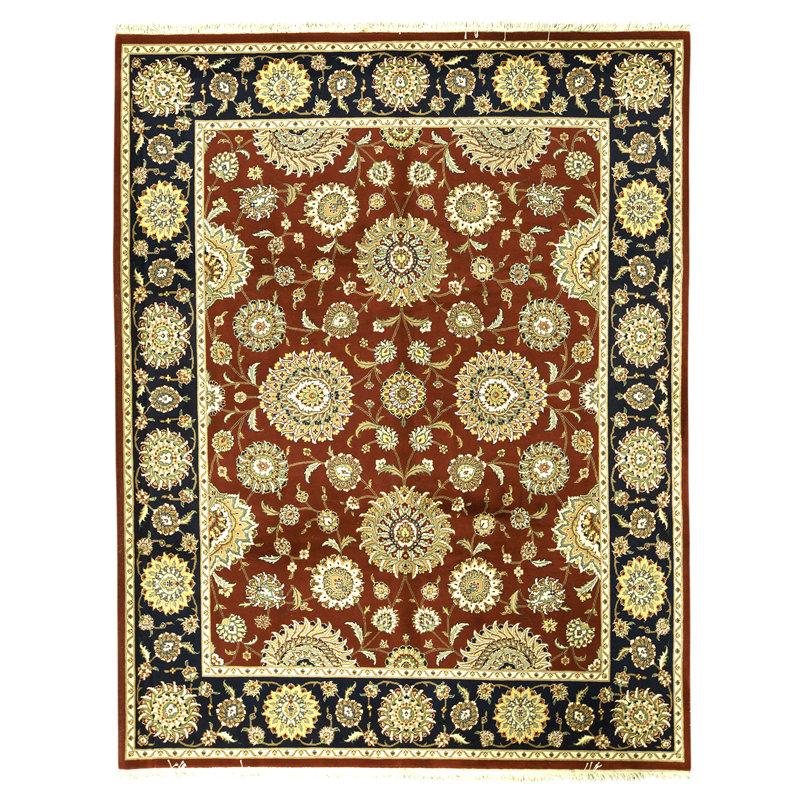 Handmade Silk and Wool Area Rug