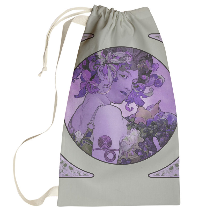 Magdaleno Fabric Laundry Bag with Handles, Large (76.5" H x 29.5" W x 1.5" D), Purple