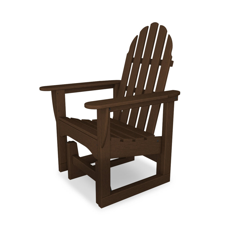 POLYWOOD Plastic/Resin Adirondack Chair and Ottoman, White